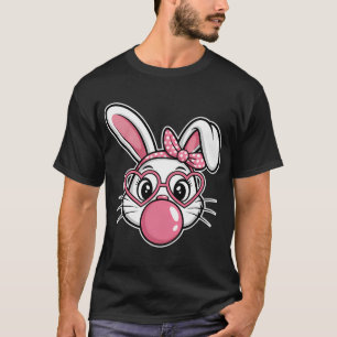 Camiseta Gafas de bandana de chicle de cara de conejo de Pa
