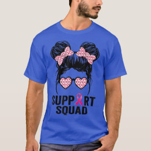 Camiseta Gafas de bollo desordenadas de apoyo rosado cáncer