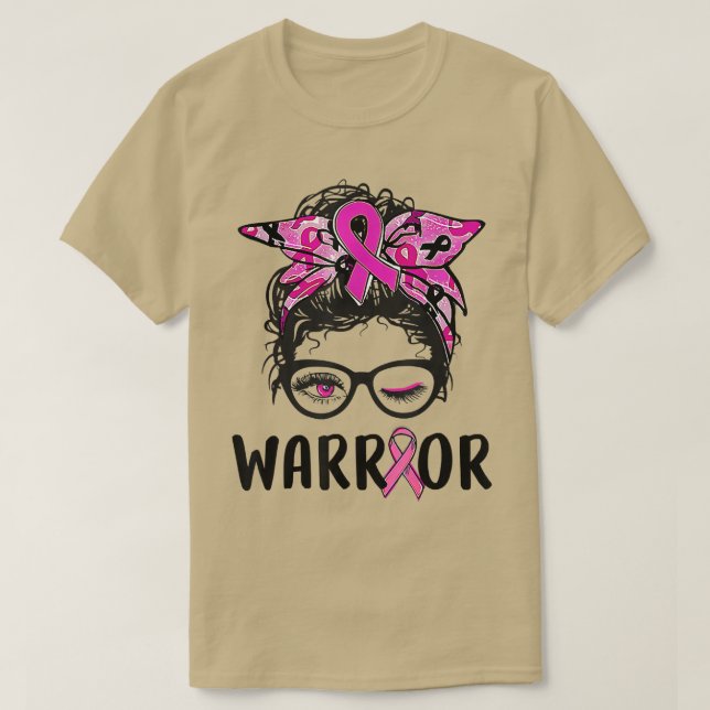 Camiseta Gafas de bollo desordenadas usan cáncer de mama de (Diseño del anverso)