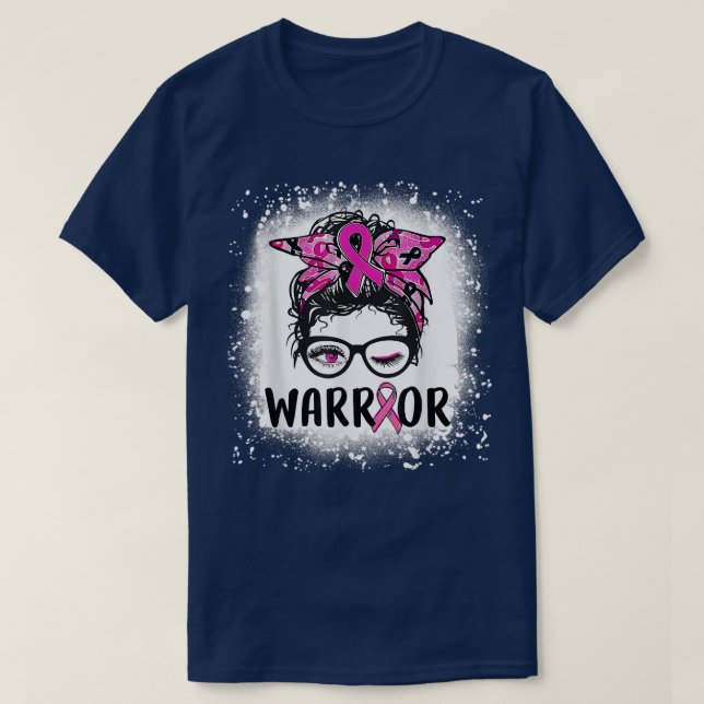 Camiseta Gafas de bollo desordenadas usan cáncer de mama de (Diseño del anverso)