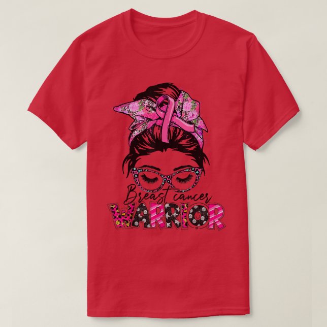 Camiseta Gafas de bollo desordenadas usan cáncer de seno de (Diseño del anverso)