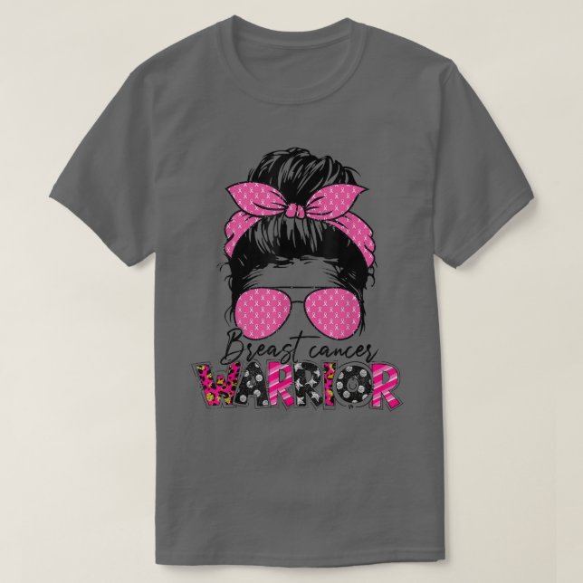 Camiseta Gafas de bollo desordenadas usan cáncer de seno de (Diseño del anverso)