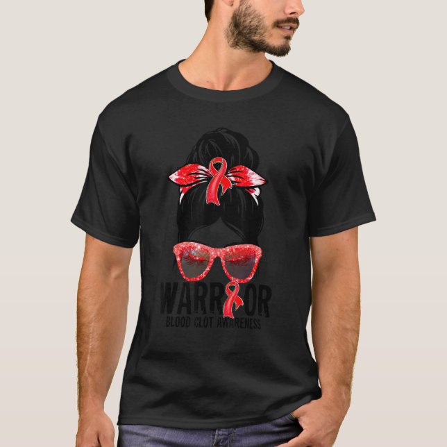 Camiseta Gafas de bollo rojas Cinta roja Guerrero de coto d (Anverso)