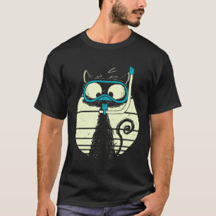 Camiseta Gafas de buceo para gatos lindos snorkel