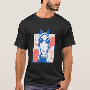 Camiseta Gafas de caballo diseño abstracto surrealista de s