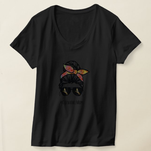 Camiseta Gafas de cabello de Cockatiel Mom Messy Bun Life (Distribución )