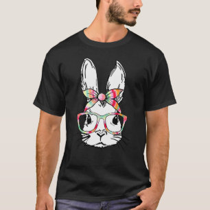 Camiseta Gafas de centeno de conejo lindo de cara de marea