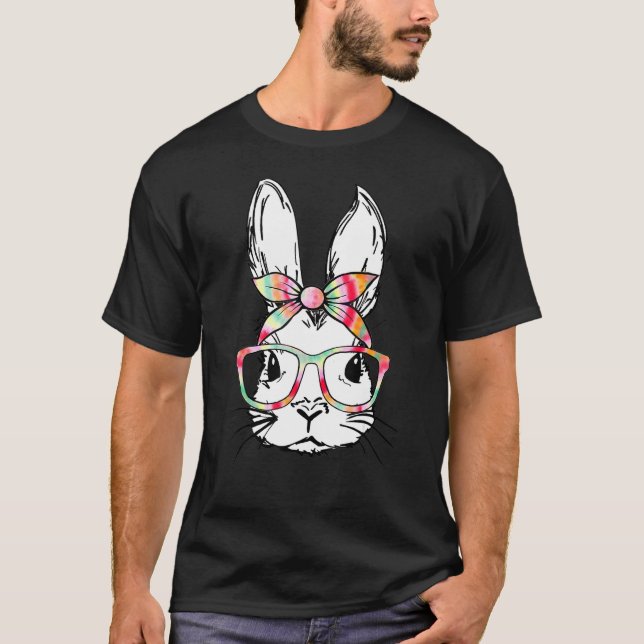 Camiseta Gafas de centeno de conejo lindo de cara de marea  (Anverso)