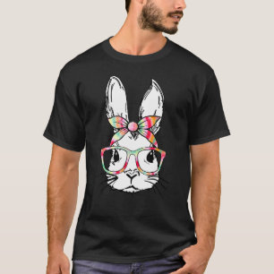 Camiseta Gafas de centeno de conejo lindo de cara de marea 