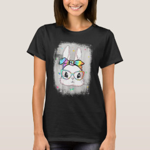 Camiseta Gafas de centeno lindo conejito facial lazo de are