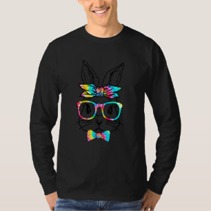 Camiseta Gafas de centeno lindo conejito facial lazo de are