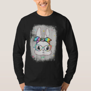 Camiseta Gafas de centeno lindo conejito facial lazo de are