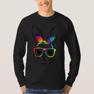 Camiseta Gafas de centeno lindo conejito facial lazo de are