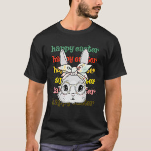 Camiseta Gafas de centeno lindo conejito facial lazo de are