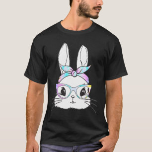 Camiseta Gafas de centeno lindo conejito facial lazo de are