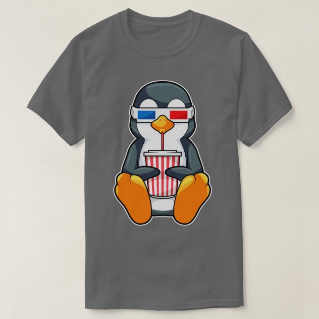 Camiseta Gafas de cine pingüino Taza de bebida (Diseño del anverso)