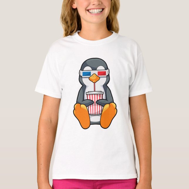 Camiseta Gafas de cine pingüino Taza de bebida (Anverso)