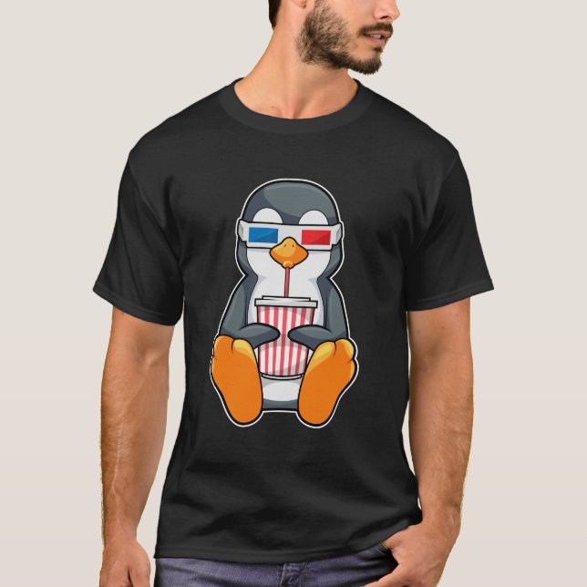 Camiseta Gafas de cine pingüino Taza de bebida (Anverso)