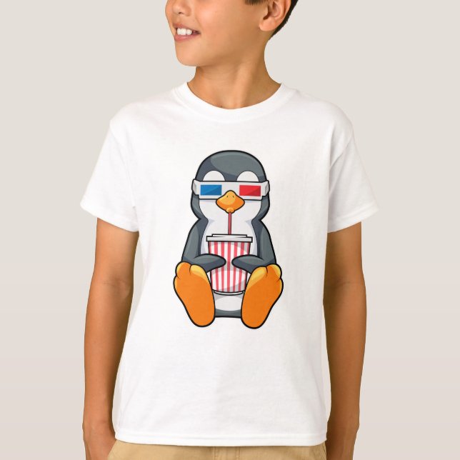Camiseta Gafas de cine pingüino Taza de bebida (Anverso)