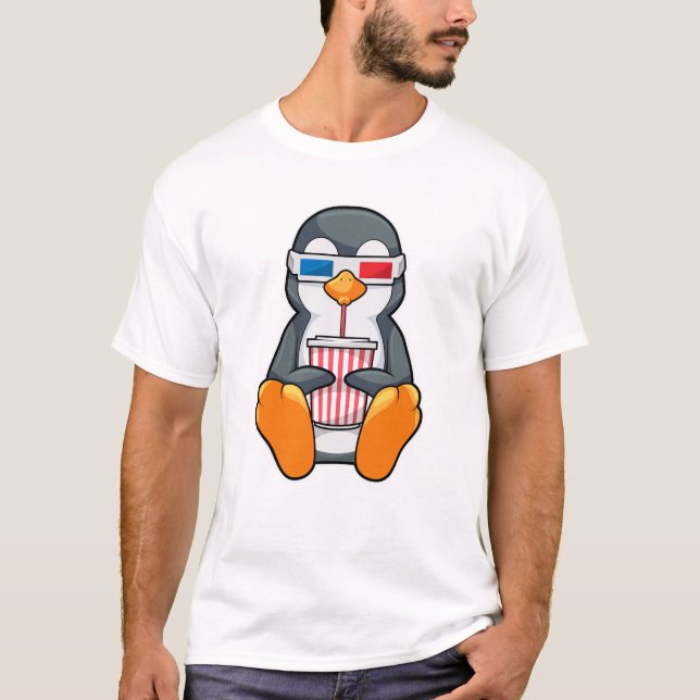 Camiseta Gafas de cine pingüino Taza de bebida (Anverso)