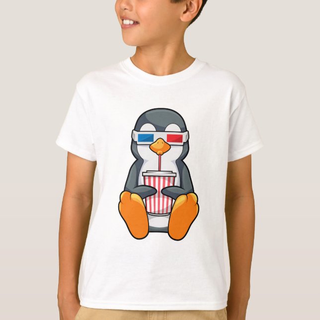 Camiseta Gafas de cine pingüino Taza de bebida (Anverso)