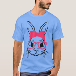 Camiseta Gafas de conejo de liebre lindo Bandana Feliz East