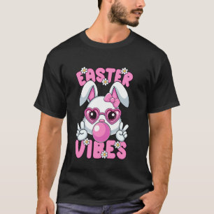 Camiseta Gafas de conejo de Pascua Conejo Vibraciones Felic