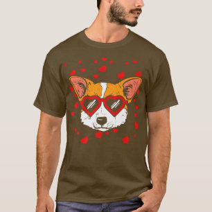 Camiseta Gafas de Corgi galés de cara de corazón regalo de