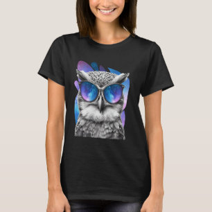 Camiseta Gafas de espacio de búho Galaxia Gafas de sol Vapo