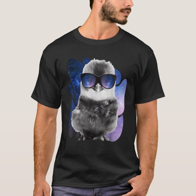 Camiseta Gafas de espacio de pollo Gafas de sol para bebé d (Anverso)