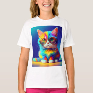 Camiseta Gafas de gatito color arcoiris -47568