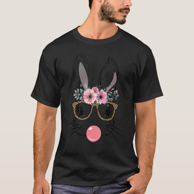 Camiseta Gafas de impresión de leopardo fresco Flores de bb (Anverso)