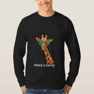 Camiseta Gafas de jirafa para mujeres hipster Normal es abu