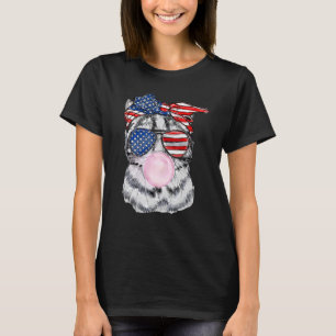 Camiseta Gafas De La Bandera De Ee. Uu. Goma De Burbujas De