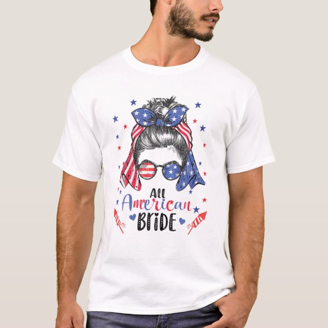 Camiseta Gafas de la bandera de Estados Unidos - Toda novia (Anverso)