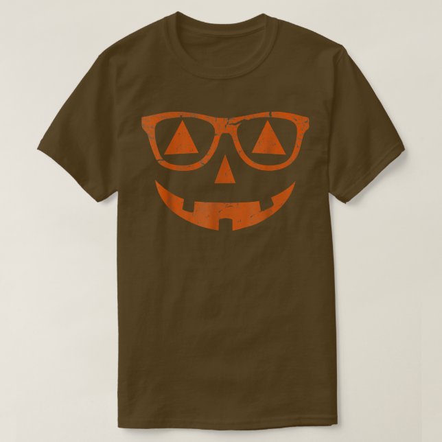 Camiseta Gafas de la cara de la calabaza de la chaqueta de  (Diseño del anverso)