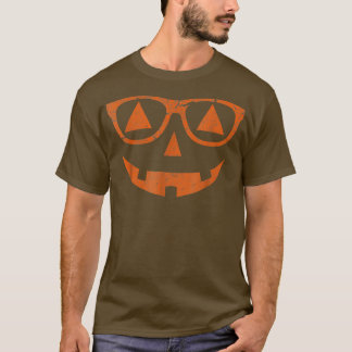 Camiseta Gafas de la cara de la calabaza de la chaqueta de 