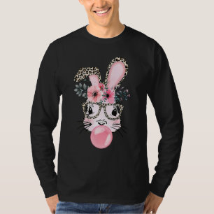 Camiseta Gafas De Leopardo Floral Y Bubblegum Ha