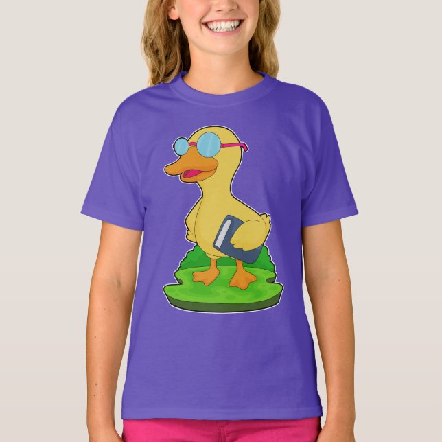 Camiseta Gafas de libros de Duck Nerd (Anverso)