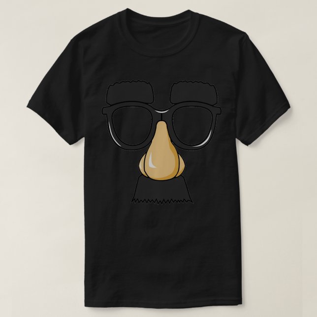 Camiseta Gafas de máscara divertidas Nariz falsa y disfraz  (Diseño del anverso)