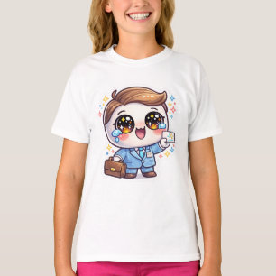 Camiseta Gafas de médico kawaii lindas traje maletín