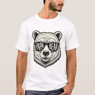 Camiseta Gafas de Papá Oso Diseño de Vector de Cabeza de Os