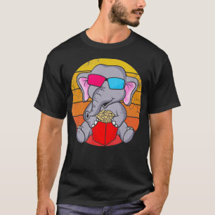 Camiseta Gafas de película 3D para elefantes retro