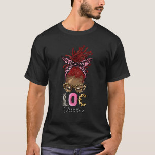 Camiseta Gafas de pelo afro Leopardo Desordenado Bun Loc Bl