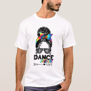 Camiseta Gafas De Pelo Bailar Mamá Vida Desordenado Bun Hai