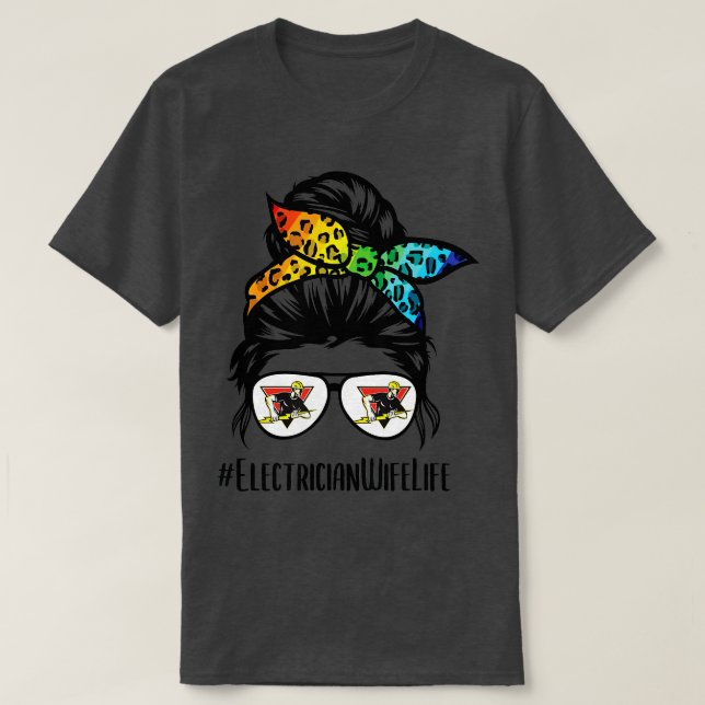 Camiseta Gafas de pelo de bollo de vida de la esposa del el (Diseño del anverso)