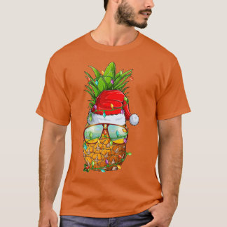 Camiseta Gafas de piña Santa Fat Xmas Luces Piña