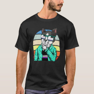 Camiseta Gafas de sol Ace Pride Bandera de asexualidad Gato