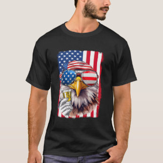 Camiseta Gafas De Sol Águila Patrióticas Bandera De Usa 4 D