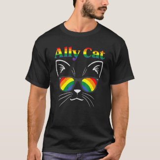 Camiseta Gafas de sol Ally Cat Orgullo de Arcoíris Gay Apoy